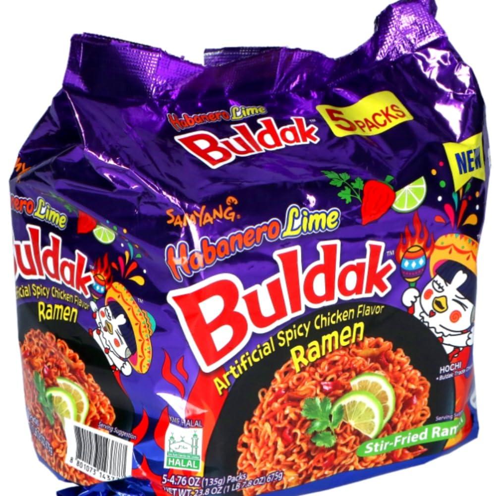 Samyang Habanero Lime Flavor Buldak Ramen Pack of 5 (EXP 10/27/26)