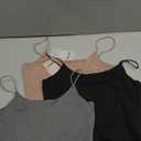 Buauty 4 Packs Crop Tops Spaghetti Strap Tank Tops for Women, Basic cami Crop Tank top Double Lined Camisole Tops (Medium, 4p-black+white+grey+brown)