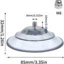 8PACK Upgraded Large Suction Cup with Screws, 3.4 Inch Clear PVC Pads, M8 Screw NutAuxiliary Hooks for cat beds