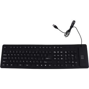 Ultra-Thin Wired Silicone Keyboard 109 Keys Foldable Rollable Portable Full Size Wired Silent Keyboard for Travel Office Use