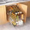 2 Tier Pull Out Cabinet Organizer,(20½"W x 22" D) Soft Close Slide Out Drawer For Kitchen Base Cabinet, Individual Pull Out Shelf, Roll Out Pantry Organization, 22 Inch Deep