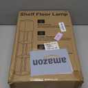 RUNTOP Floor Lamp with Shelves, Modern Shelf Lamp for Display Storage, 3 Color Temperature Wood Narrow Standing Corner Lamp with 8W Bulb for Living Room Decor, Bedroom, Office, Home Decor(Brown)