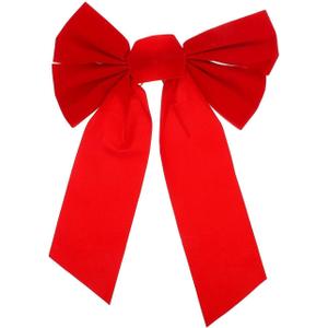 DOITOOL 10 Pcs Large Red Christmas Bow Decorations Velvet Xmas Wreath Bows for Holiday Party Christmas Tree Topper and Gift Wrapping