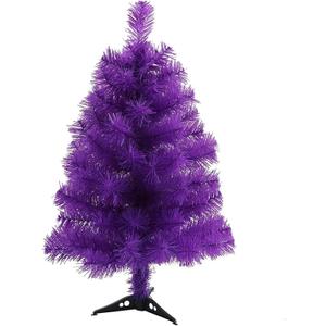2ft Purple Artificial Christmas Pine Tree with PVC Stand, Unlit