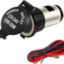 1PCS Car Cigarette Lighter Socket, 12V Waterproof Auto Cigarette Lighter Adapter with Extension Cable, Vehicle Lighter Power Outlet Socket Replacement, Universal Car Accessories