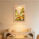 Yellow/Orange Rose Floral Canvas Wall Art Framed Warm Nature Flower Decor, 24"L x 16"W