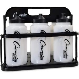 Champion Sports Plastic Water Bottle Set, Quart, Black