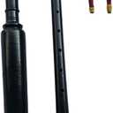 Practice Chanter for Bagpipes with 2 Free Reeds, Durable Chanter for Beginners & Intermediate Players (Black-Silver, Black Tip)