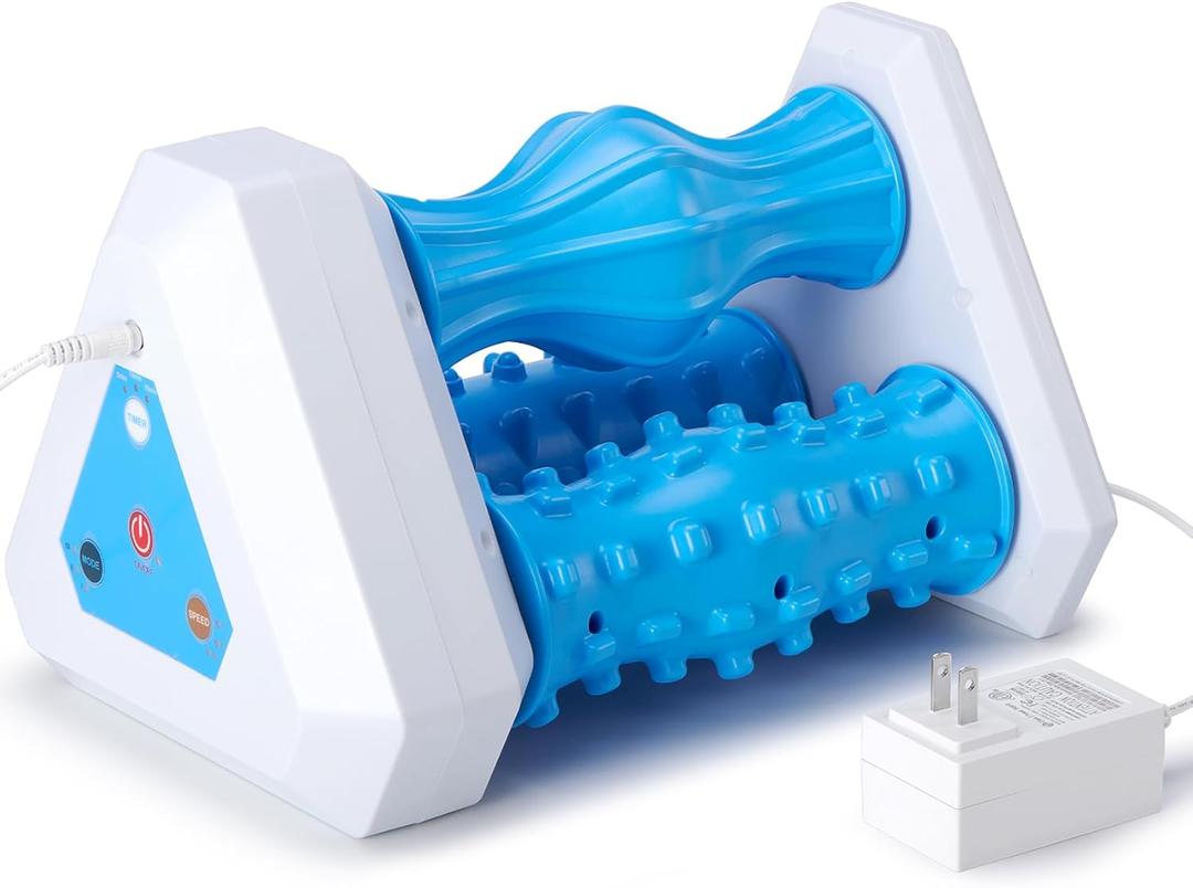 Electric Foot Roller Massager for Plantar Fasciitis Relief Auto Rolling Foot Massager with 3-in-1 Targeted Rollers for Arch & Heel Support, Foot Strain Recovery