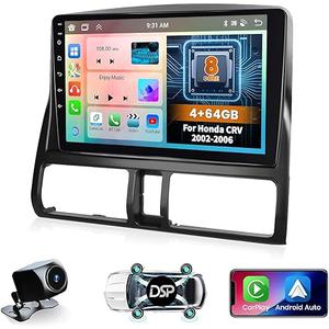 Hikity for 20022006 Honda CRV Android 13 Radio, 9 Inch Touch Screen CRV Stereo Dash Kit, Wireless Carplay Android Auto, inDash GPS Navigation, WiFi, Bluetooth, FM, Backup Cam