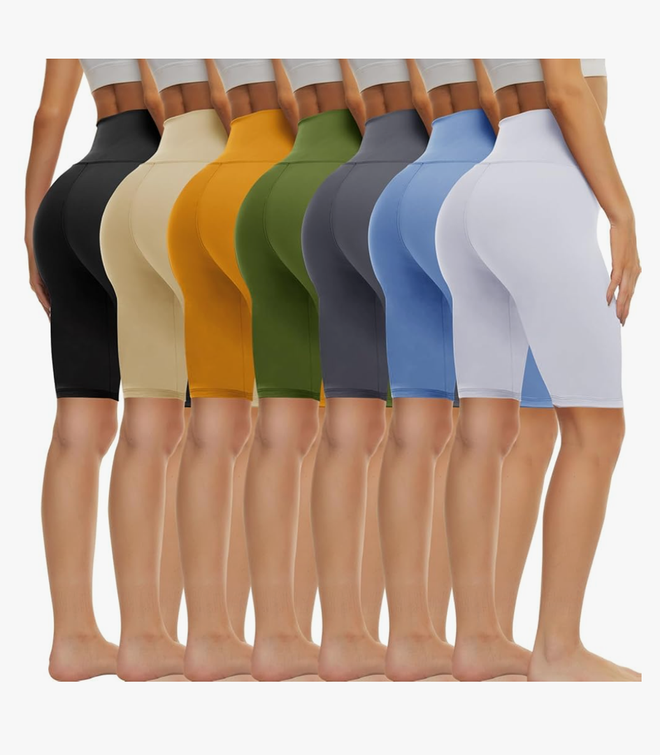 TNNZEET 7 Pack Biker Shorts for Women - 5''/8''/3'' High Waisted Workout Tummy Control Spandex Gym Shorts for Yoga Athletic S/M