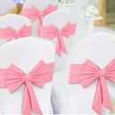 10 Pcs Spandex Chair Sashes for Wedding Elastic Chair Bows Sashes Universal Decorative for Party Baby Shower Ceremony Reception Banquet Decorations(Pink)