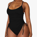 Viottiset Women's Ruched High Cut One Piece Swimsuit Tummy Control Bathing Suit Monokini , Size L