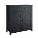 Semiocthome Farmhouse Sideboard Buffet Cabinet with Storage and Adjustable Shelf, Accent Table with Barn Door, Storage Cabinet for Kitchen, Dining Room, Bathroom, Entryway - Black