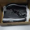 Mens Womens Winter Boots Warm Fur Lined Snow Boots Non Slip Winter Shoes (6, Black)