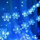 CESOF Christmas Lights, 20 Ft 40 LED Blue Snowflake String Lights Battery Operated Fairy Lights Hanging Lights for Bedroom Patio Room Party Home Xmas Decor Indoor Outdoor Christmas Tree Decoration