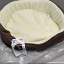 Furhaven Orthopedic Dog Bed for Large/Medium Dogs w/ Removable Washable Cover, For Dogs Up to 30 lbs - Sherpa & Suede Oval Lounger - Espresso, Large