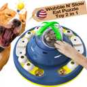 KADTC Level 2 in 1 Advanced Dog Wobble Puzzle Toy For Smart Small/Medium/Large Dogs Brain Mental Stimulation Puppy Cognitive Treat/Food Puzzles Feeder Slow Eating Interactive Mind Game Enrichment Toys (Battlestar Blue)