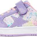 LUCKY STEP Kid's Glitter Walking Shoes Shiny Sparkly Sequins Fashion Sneakers Hook and Loop Athletic Unisex-Child Casual Running for Children/Boys/Girls 11 Little Kid