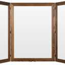 Excello Global Products 40" x 60" Wooden Wall Mounted Folding Whiteboard, Magnetic, Double-Sided, Brown