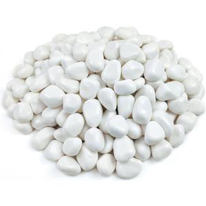 FANTIAN 40 lbs White Stones for Garden, 1-2 Inch Decorative Polished White River Rocks for Plants Landscaping Vase Aquarium and Backyard Rocks