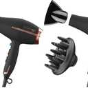 INFINITI PRO by CONAIR Hair Dryer, 1875W Blow Dryer with Diffuser and Concentrator, Ceramic Technology, 3 Heat & 2 Speed Settings, Cold Shot Button, Black