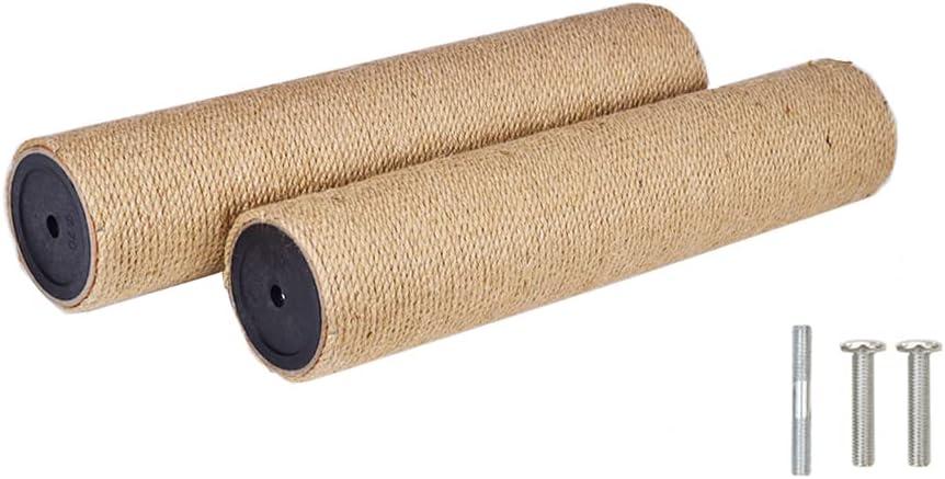 Treasborn Thick Cat Scratching Post Replacement 2 Pcs 3.35 x 15.75 Inches Heavy Tree Parts DIY Refill Jute Rope Post Durable Tower Accessories M10 Screws Included