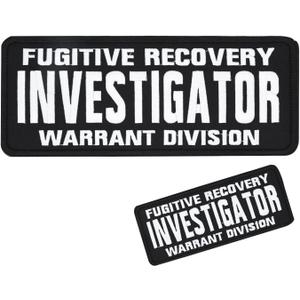 2 Pack Security Patch with Loop Hook System,Durable Fabric Patches with Embroidered Letters for Officer Guard Custom Uniforms Vest, Jacket, Carrier, Hat, 1Small and 1 Large (Investigator)