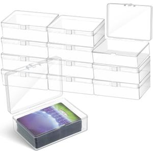 Vicenpal 12 Pcs Playing Card Boxes Clear Plastic Deck Cases Trading Card Storage Boxes Game Cases Holder 4.05 x 2.91 x 1.35 Inch