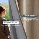 PONY DANCE Linen 100% Blackout Curtains 84 inches Long for Bedroom Living Room Darkening Full Black Out Rod Pocket Back Tab Textured Thermal Insulated Window Curtain Drapes, 2 Panels Set, Linen/Burlap