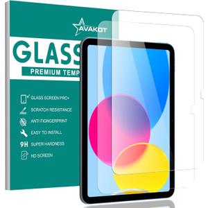 avakot 2 Pack Tempered Glass Screen Protector for iPad 11th A16 2025/ iPad 10th Generation 10.9" 2022 | Screen Protector for iPad 10.9 Inch 2022 Tempered Glass Film for iPad 10 Gen Touch Sensitive Anti-Scratch (2 Pack for iPad 10th Gen 10.9")