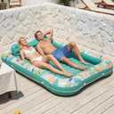 Inflatable Tanning Pool Lounger Float, Stonful 87" x 63" Pool Floats Adult with Pillow & Cup Holder, 4 in 1 Water Filled Inflatable Sun Tan Tub Tanning Bed for Swimming Pool Backyard Beach (Green-XL)