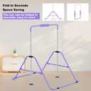 Gymnastics Bar for Kids, Adjustable Height Gymnastic Horizontal Bars with Mat, Folding Gymnastic Training Monkey Bars, Junior Expandable Training Kip Bar for Home