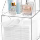 Anyoifax Disposable Facial Towels Storage Compatible with Clean Skin Club Clean Towel XL Double Layer Acrylic Box Cotton Pads Container Qtip Bin Face Towelettes Holder for Bathroom Counter, Clear