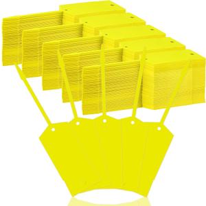 Lewtemi 1000 Pieces Self Lock Arrow ID Key Tags Car Parts Tags Key Ring Repair Labels for Office Automotive Shop Supplies(6'' X 1 2/5'',Yellow)