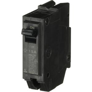 ABB THQL1115 15A SP Circuit Breaker Q Line Plug-in Circuit Breaker 15A 1P 10ka 240V Pole, Compact, Thermal-Magnetic, Plug in