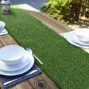 Aneco 14 x 72 Inch Artificial Grass Table Runners Carpet Roll Synthetic Grass Table Runner Grass Tabletop Decoration for Spring Fall Summer Holiday, Baby Shower, Wedding, Birthday, Banquet (Green)
