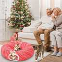 Soulchen Cat Tunnel with Christmas Tree Skirt, 35.8'' Cat Bed for Indoor with Hanging Ball, Xmas Festive Foldable Kitty Pipeline for Kittens Small Animal Christmas Decoration(Diagonal Stripes)