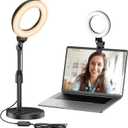 InnoGear Desk Ring Light with Stand, 60 LED 10W Overhead Portable Selfie Light Video Conference Lighting with Clip Camera Light for Monitor Laptop Computer Zoom Call Live Streaming Video Recording