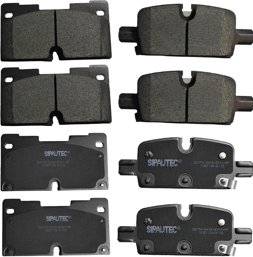 SIPAUTEC-Front and Rear Brake Pad Set 4-Wheel Set Ceramic Disc Brake Pads Replacement For 2019-2025 Chevrolet Silverado 1500 | Suburban Tahoe | Cadillac Escalade ESV | GMC Sierra 1500 | Yukon XL