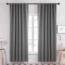 Deconovo Blackout Curtain Panels Window Draperies Rod Pocket/Back Tab Curtains Thermal Insulated Blackout Curtains for Bedroom 52Wx84L Inch, Light Grey, 2 Panels