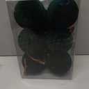 6Pcs Large Velvet Christmas Ball Ornaments 4" Dark Green Flocked Ornaments Set for Christmas Tree with 10Pcs Velvet Bows Shatterproof Xmas Hanging Decorations for Home Office Holiday Dcor