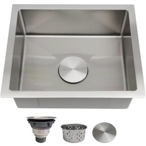 15x18 Inch Bar Sink Undermount Delironexu 18 Gauge Stainless Steel Small Kitchen Sink, 15"x18"x7" Small Bar Sinks, Single Bowl Wet bar sink with Brushed Finish for Outdoor, RV, and Prep Use
