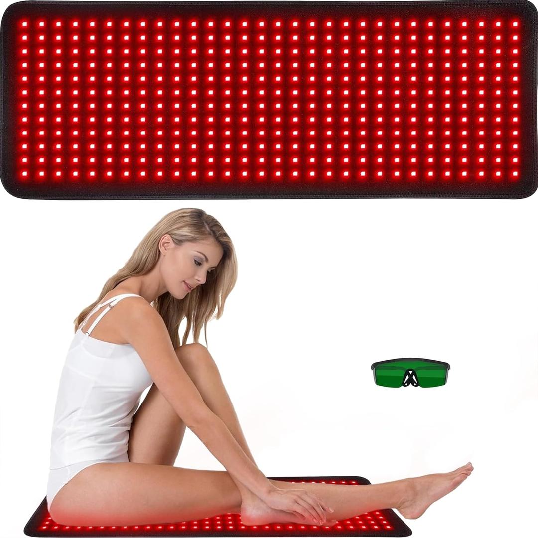Red Infrared Light Therapy Mat for Body, 31.75" x 11.5" Red Light Pad Upgraded 3 Chips in 1 Beads 360pcs LEDs 660nm 850nm RLT Device for Body Back Shoulder Knee Joint Pain Relief, Ideal Gift, 2X-Large