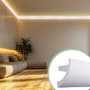 Pushglossy 9Pcs 47.24(Total 35.4 Ft) Ceiling Crown Molding with LED Duct Kit for Seamless Ambient Accent Lighting Waterproof Channel for LED Trim Moulding Strip Installation