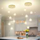 Modern Crystal Chandeliers 6-Lights Hanging Ball Pendant Light Gold