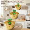 Gold Mixing Bowls, Hammered Mixing Bowls Set of 3 (7.2, 4, 2Qt), Stainless Steel Large Golden Finish Kitchen Bowls, Gold Serving Bowls for Entertaining Prepping Cooking Baking, Multipurpose Bowls