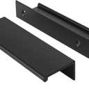 Peaha 10 Pack Kitchen Cabinet Handles 4 inch Black Pulls for Dresser Drawers Door Edge Finger Pull Aluminum Alloy Hardware