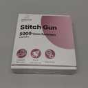 Stitch Gun for Clothes, Portable Handheld Tagging Gun for Clothing, Stitch Quick Clothing Fixer Includes 2500 Black Fasteners & 2500 White Fasteners with 6 Needles, White