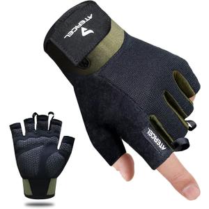 ATERCEL Workout Gloves for Men and Women, Exercise Gloves for Weight Lifting, Cycling, Gym, Training, Breathable and Snug fit (Medium, Green)